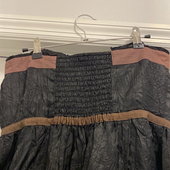 NWT Free people strapless black zipper front crinkle dress. Size 12. - Picture 8 of 14